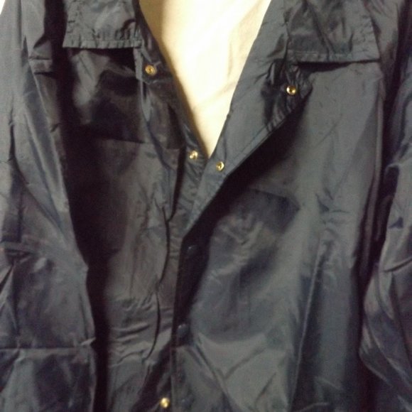 UNISEX, NAVY BLUE,LRGE, RAIN/WIND JACKET, SNAP CLOSURE - Picture 1 of 4